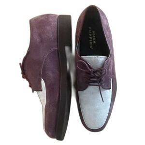 Hush Puppies Suede Leather Oxford Shoes Purple White Two Tone Men’s 9.5
